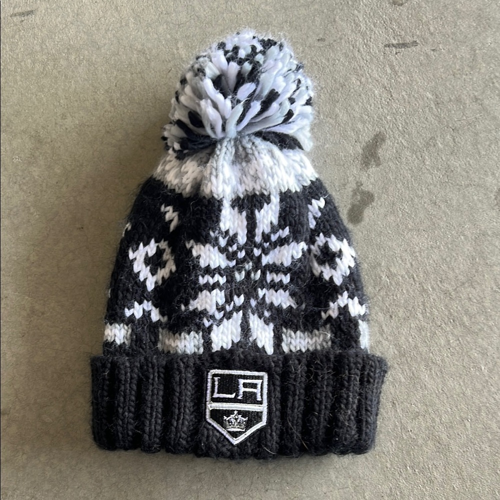 LA Kings Black and White Knit Beanie